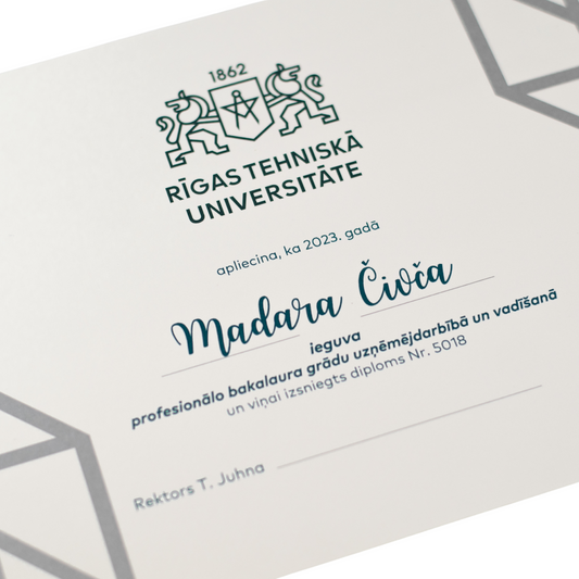 RTU absolventa sertifikāts