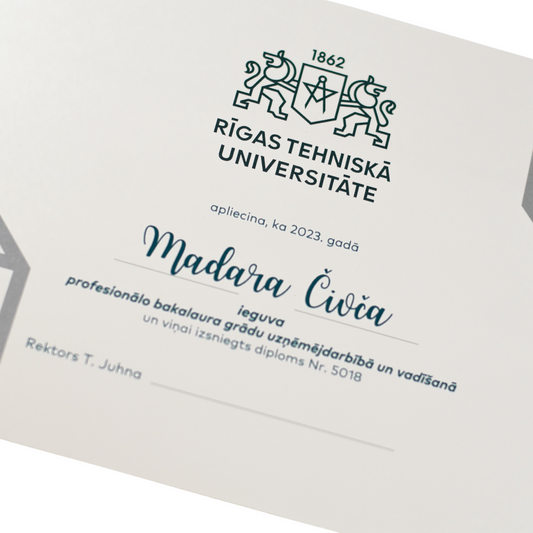 RTU absolventa sertifikāts